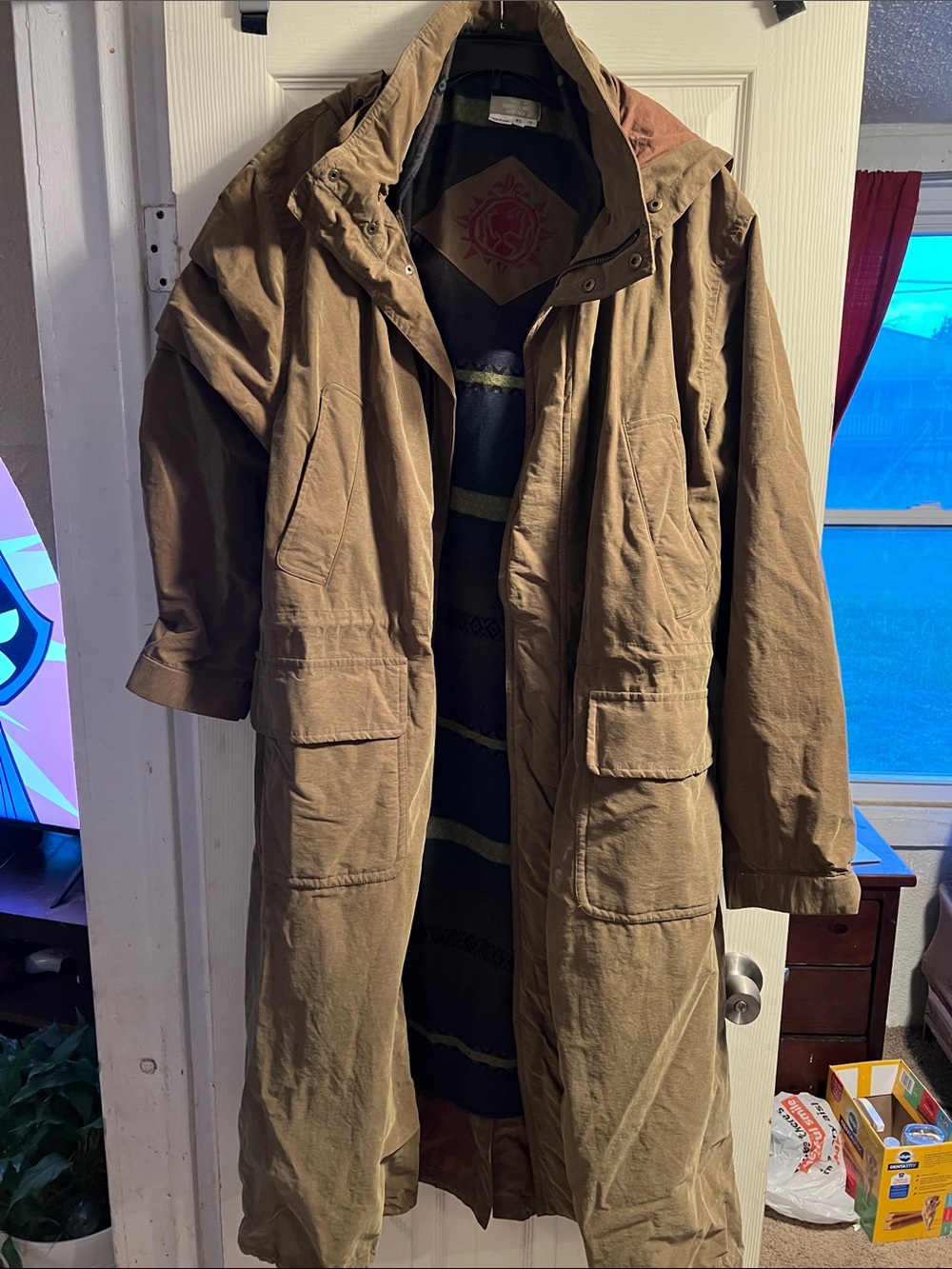The Territory Ahead Men's Tan Hooded Trench Coat